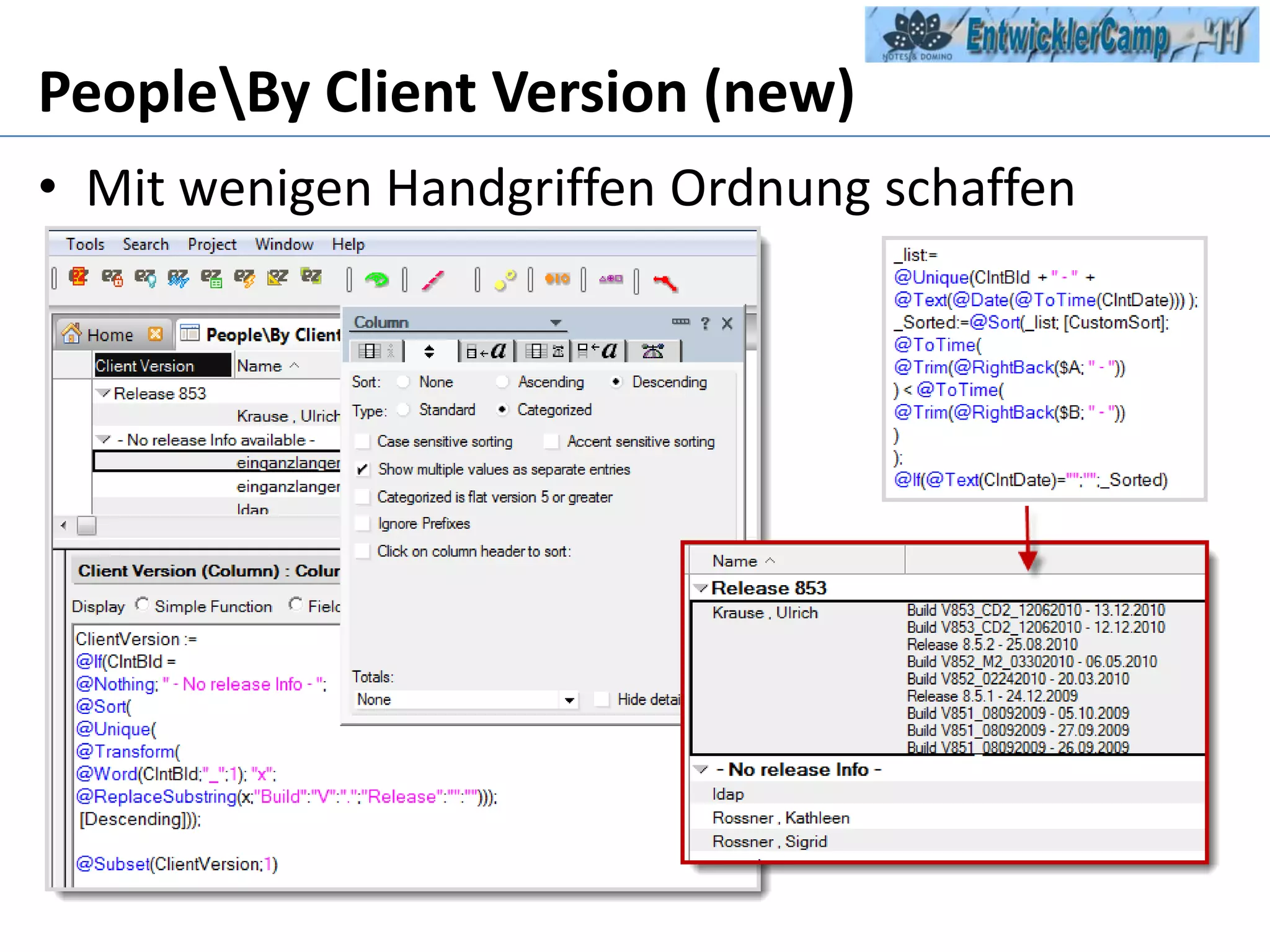 People\By Client Version (new)Mit wenigen Handgriffen Ordnung schaffen