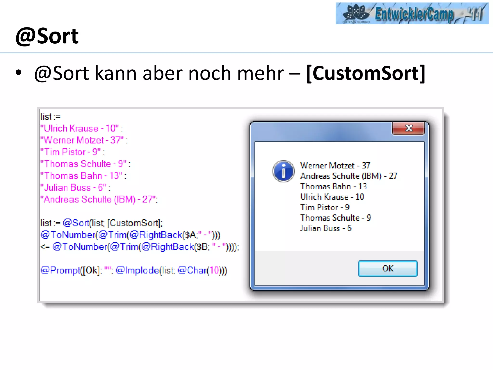 @Sort@Sort kann aber noch mehr – [CustomSort]
