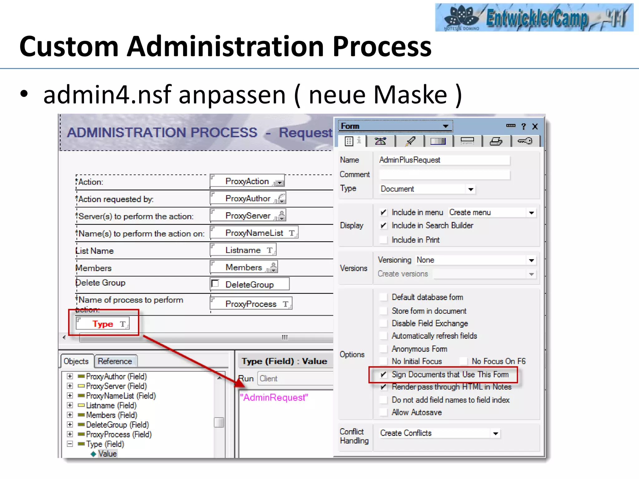 Custom Administration Processadmin4.nsf anpassen ( neue Maske )