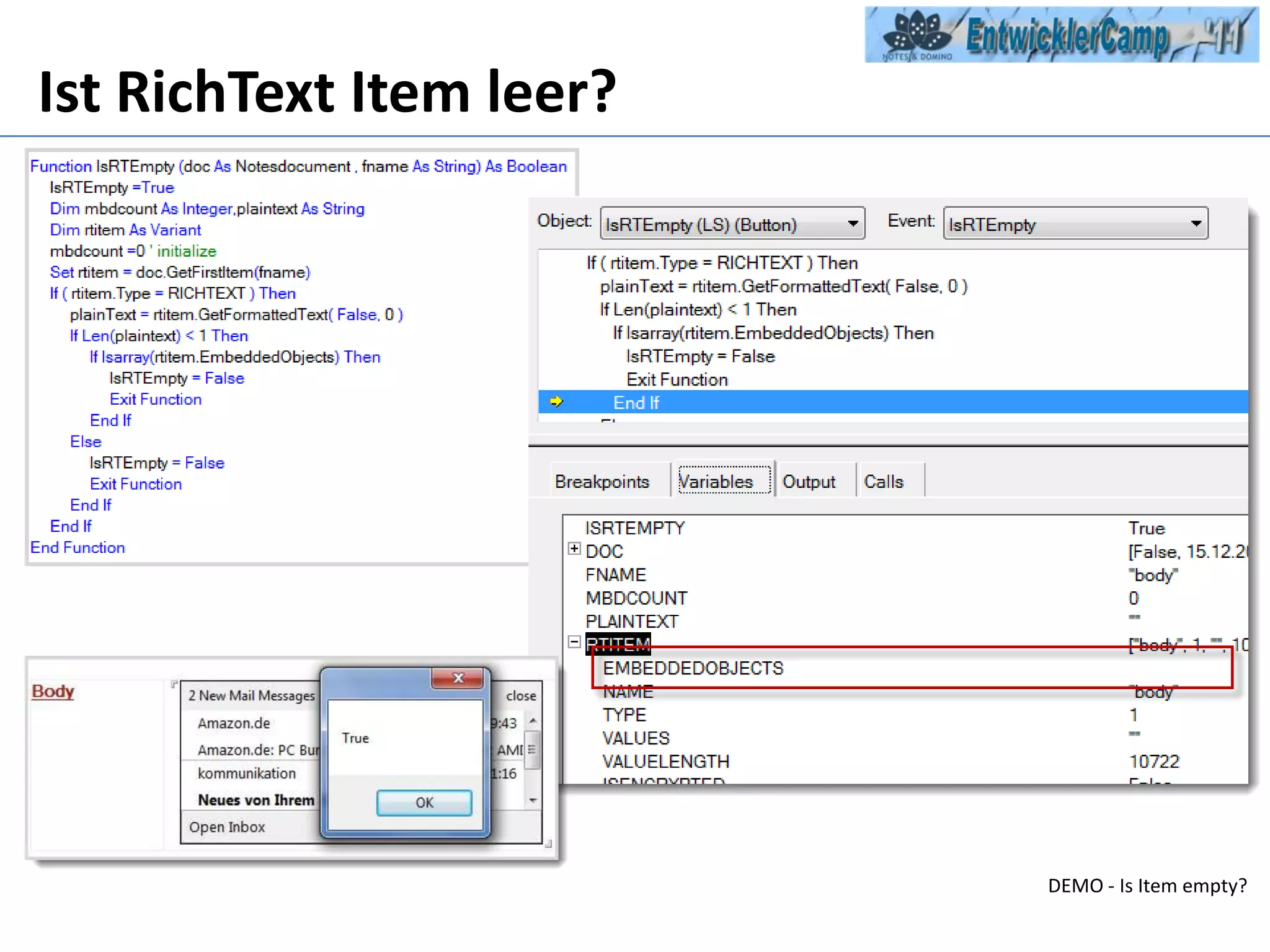 Ist RichText Item leer?DEMO - Is Item empty?