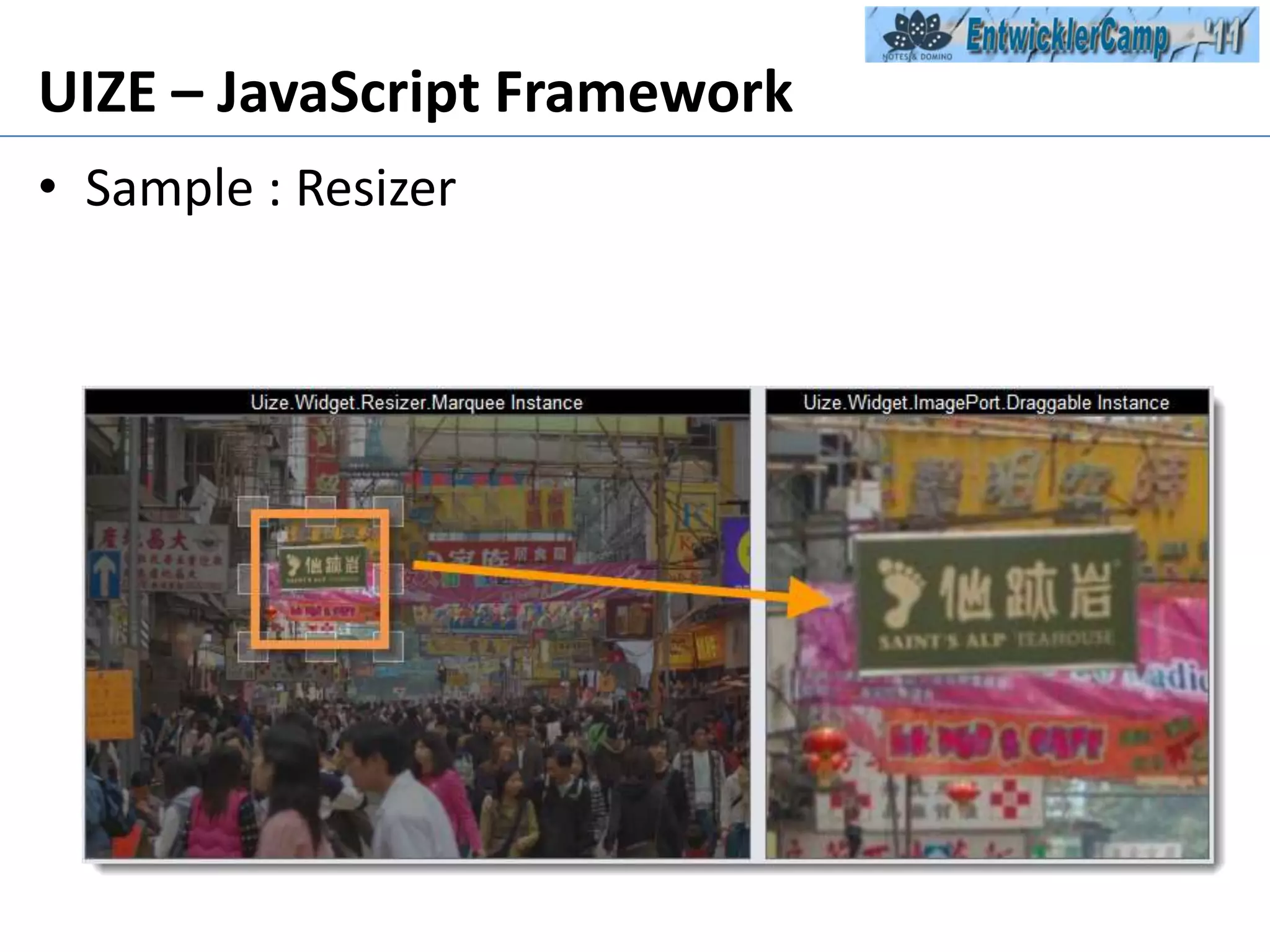 UIZE – JavaScript FrameworkSample : Resizer