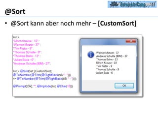 @Sort@Sort kann aber noch mehr – [CustomSort]