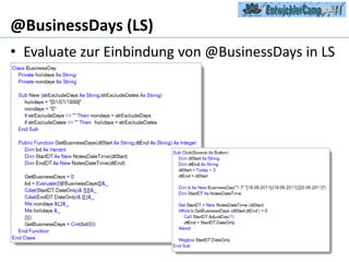 @BusinessDays (LS)Evaluate zur Einbindung von @BusinessDays in LS