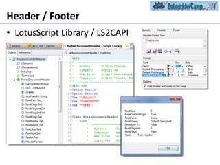 Header / FooterLotusScript Library / LS2CAPI