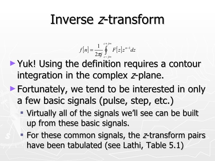 Z Transforms Inverse Z Transform