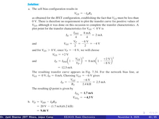 Dr. Jyoti Sharma (BIT Mesra, Jaipur Campus) EE24101 Basic Electronics November 8, 2025 80 / 85
 