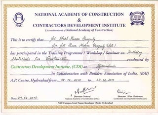 CERTIFICATE BUILDING MATERIALS FOR CONSTRUCTION