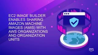 EC2 IMAGE BUILDER
ENABLES SHARING
AMAZON MACHINE
IMAGES (AMIS) WITH
AWS ORGANIZATIONS
AND ORGANIZATION
UNITS
 