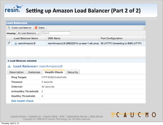 Se<ng	
  up	
  Amazon	
  Load	
  Balancer	
  (Part	
  2	
  of	
  2)




           Caucho Home | Contact Us | Caucho Blog ...