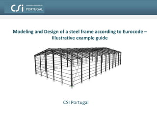 1
Design of a steel frame according to Eurocode –
SAP2000 Training Program
CSI Portugal & Spain
 