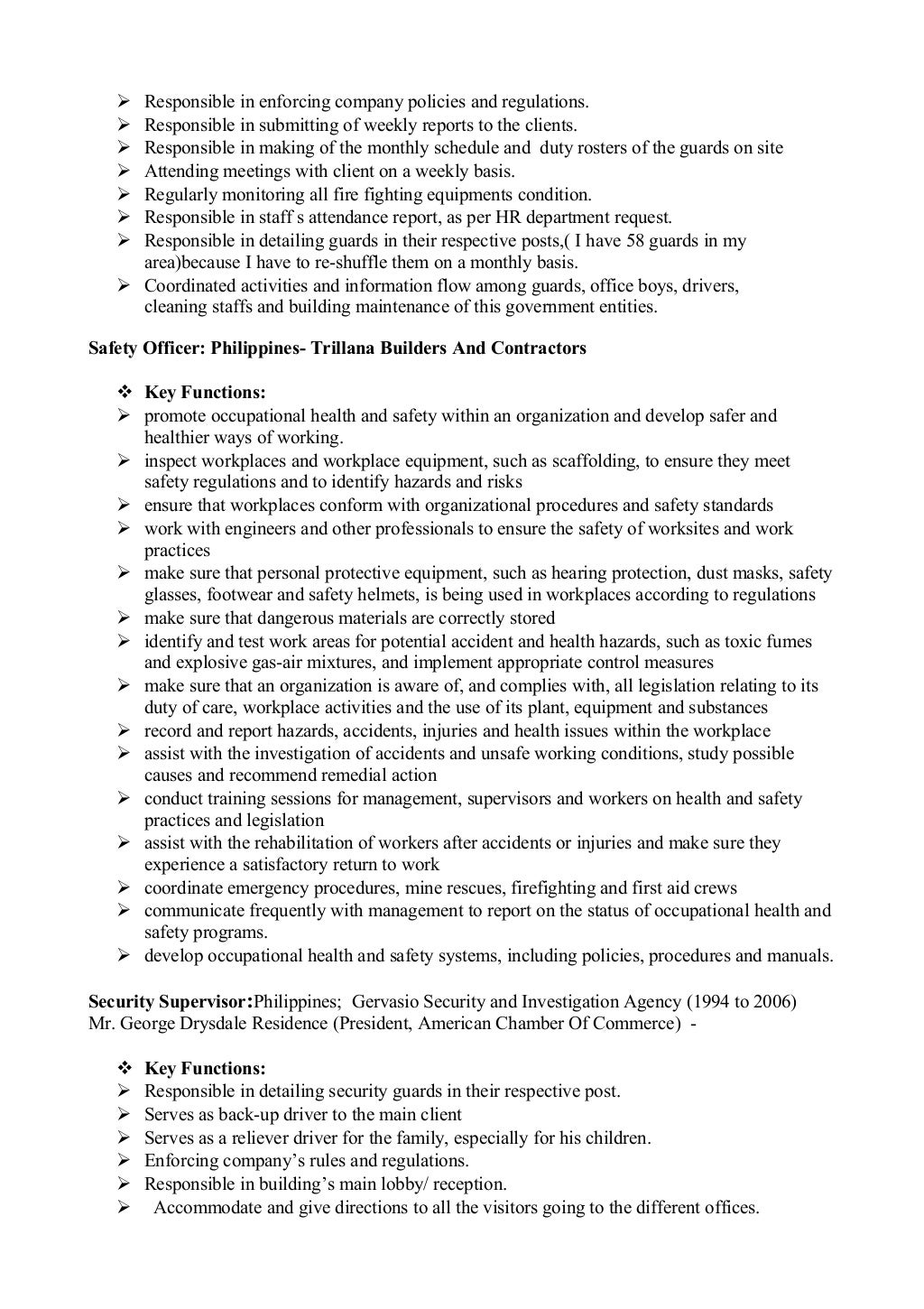 Occupational Health and Safety Officer