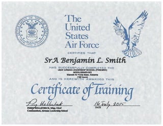 USAF Airman Leadership School Cert