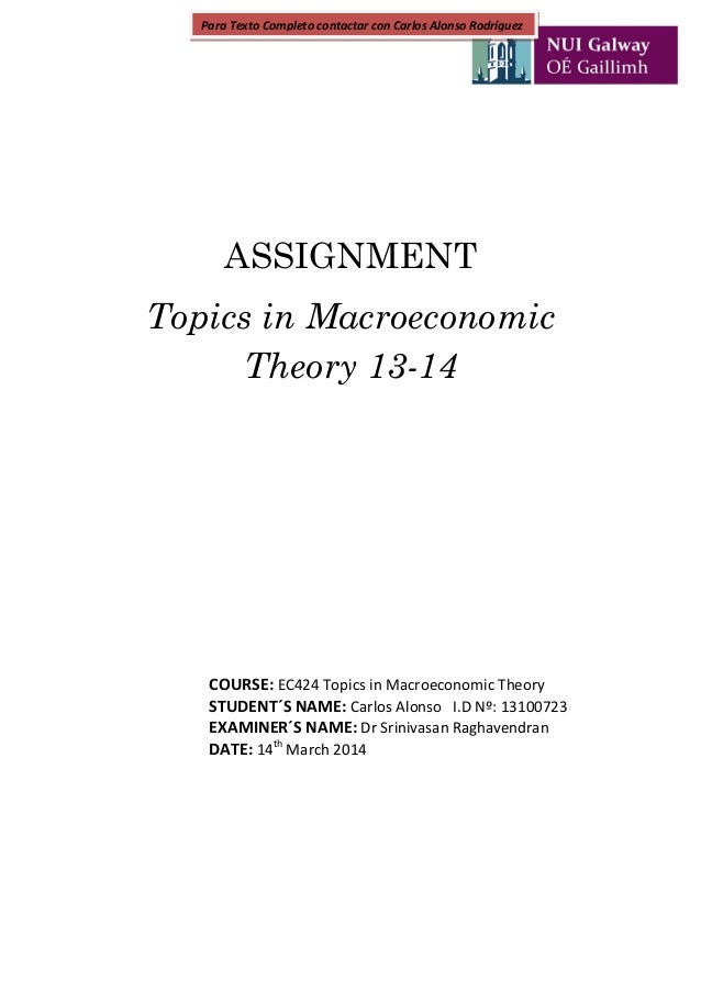 topics for macroeconomics essay