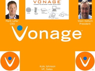 Wain Kellum
President
Mark Lefar
CEO
Kyle Johnson
VP, Sales
 