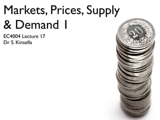 Markets, Prices, Supply
& Demand 1
EC4004 Lecture 17
Dr S. Kinsella
 