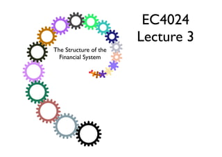 EC4024
                       Lecture 3
The Structure of the
  Financial System
