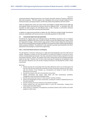 IBTCI – USAID/DRC C‐LRA Programming Performance Evaluation & Needs Assessment – AID‐623‐I‐13‐00001 
58
 