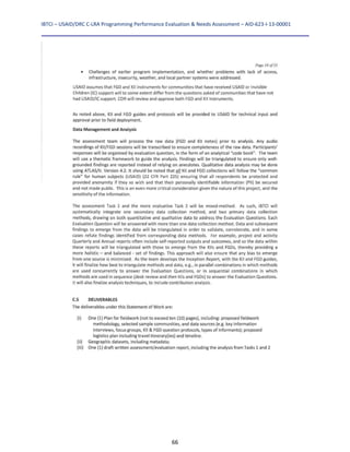 IBTCI – USAID/DRC C‐LRA Programming Performance Evaluation & Needs Assessment – AID‐623‐I‐13‐00001 
66
 