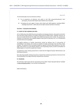 IBTCI – USAID/DRC C‐LRA Programming Performance Evaluation & Needs Assessment – AID‐623‐I‐13‐00001 
68
 