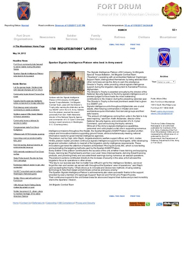 Fort Drum Website >> Fort Drum The Mountaineer Online Fort Drum Website >> Fort Drum The Mountaineer Online