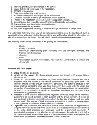 ORGB 633 Negotiation McGill MBA Winter 2014 | DOCX