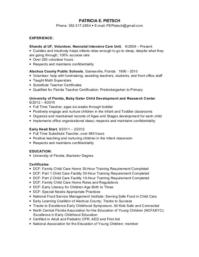 basic nanny resumes