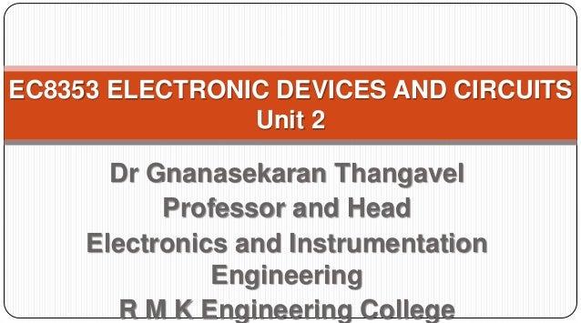Ec8353 Electronic Devices And Circuits Unit 2