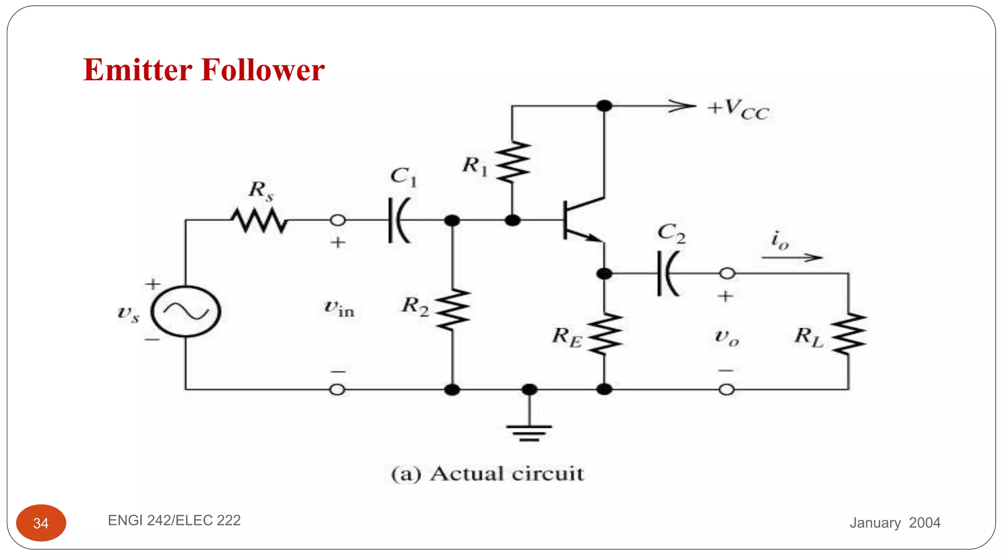 January 2004ENGI 242/ELEC 22234
Emitter Follower
 