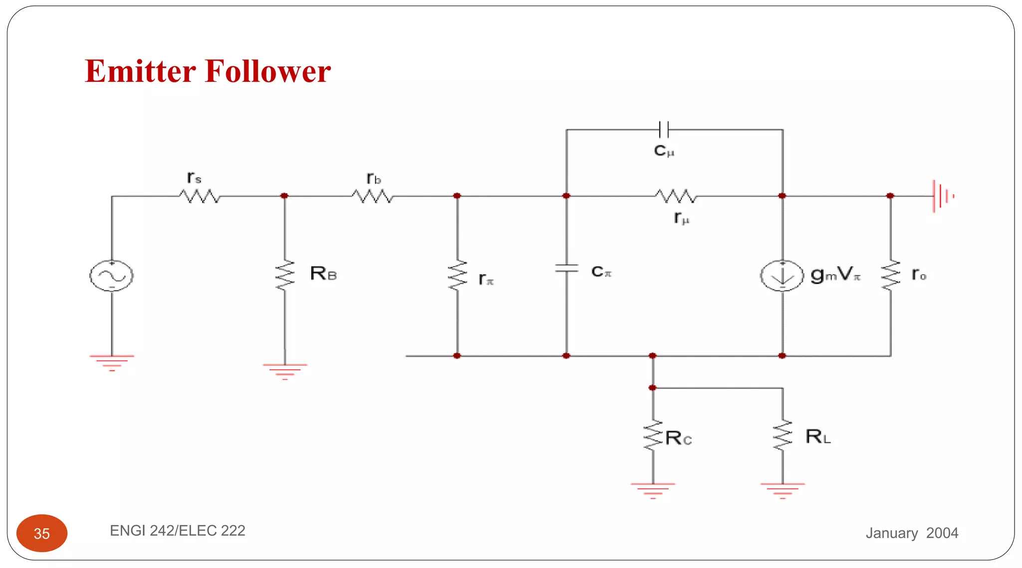 January 2004ENGI 242/ELEC 22235
Emitter Follower
 