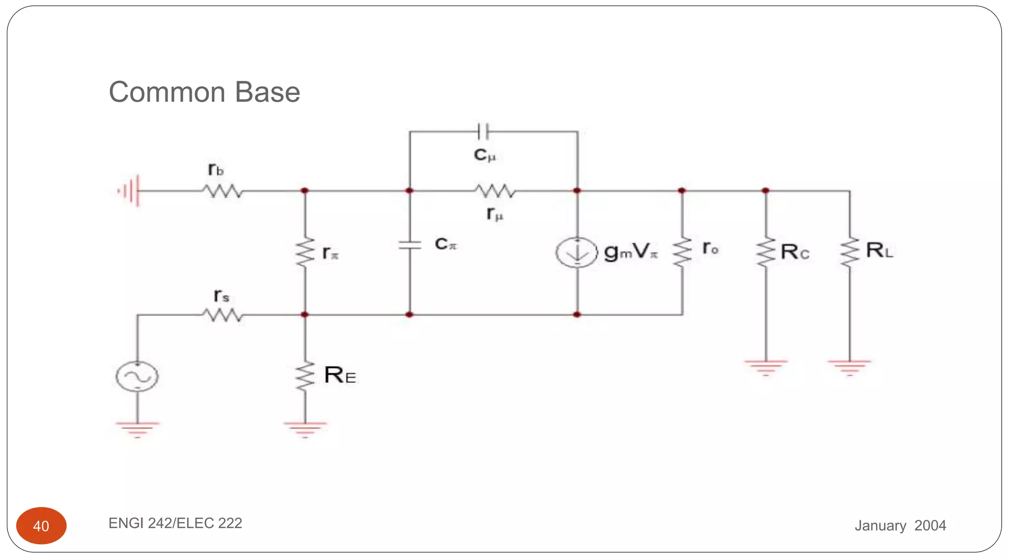 January 2004ENGI 242/ELEC 22240
Common Base
 
