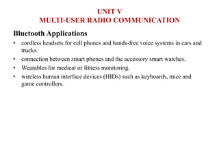 EC8394 MULTI USER RADIO COMMUNICATION UNIT V | PPT
