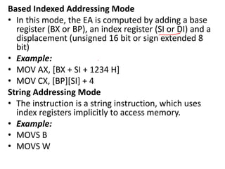 Indexed Addressing Mode Example 8086 Microprocessors and Microcontrollers | PDF