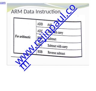 ARM Data Instruction
.com
w
w
w
.
r
e
j
i
n
p
a
u
l
.
c
o
m
 