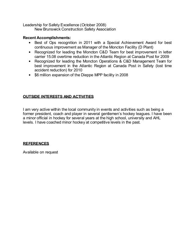 list of interests and activities