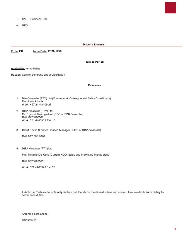 Resume date of availability immediate
