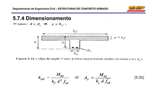 Departamento de Engenharia Civil – ESTRUTURAS DE CONCRETO ARMADO
5.7.4 Dimensionamento
 