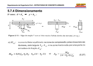 Departamento de Engenharia Civil – ESTRUTURAS DE CONCRETO ARMADO
5.7.4 Dimensionamento
 