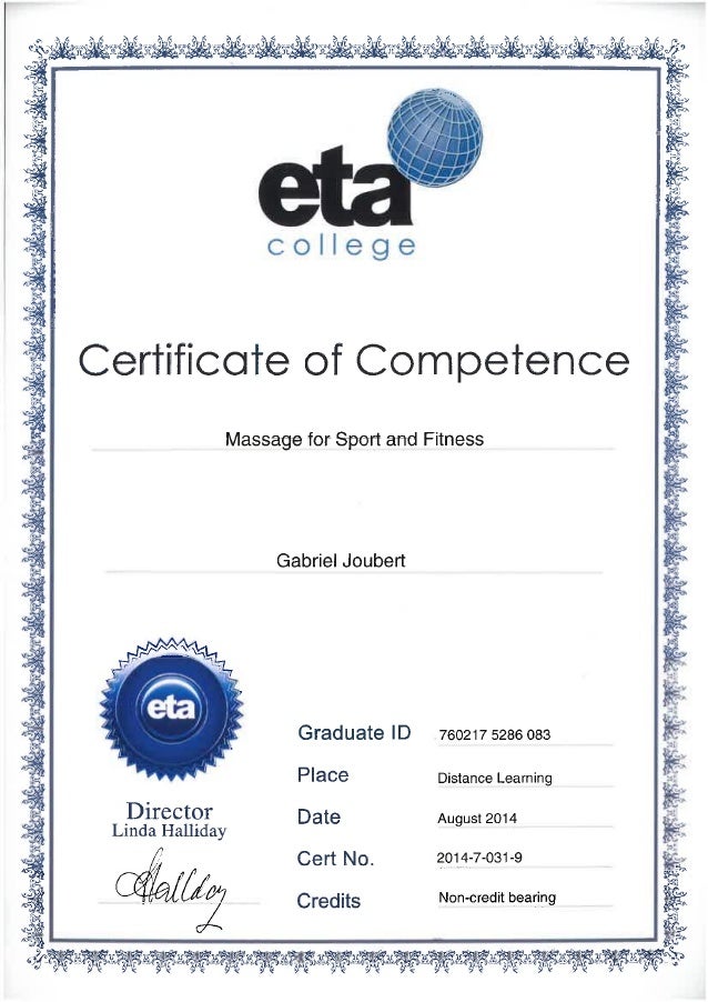 ETA College Massage for Sport and Fitness Certificate