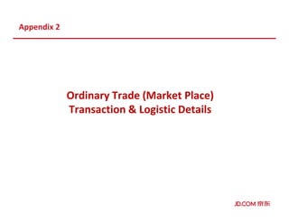 Appendix 2
Ordinary Trade (Market Place)
Transaction & Logistic Details
 
