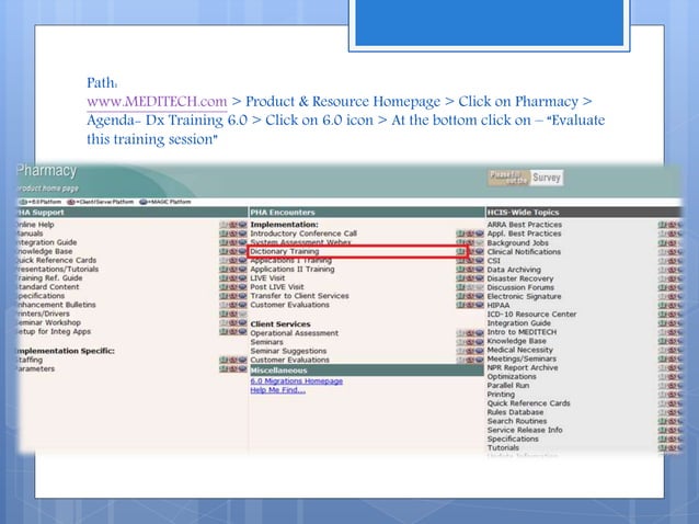 PHA MEDITECH DICTIONARY TRAINING FOLLOW-UP | PPTX | Pharmaceutical ...