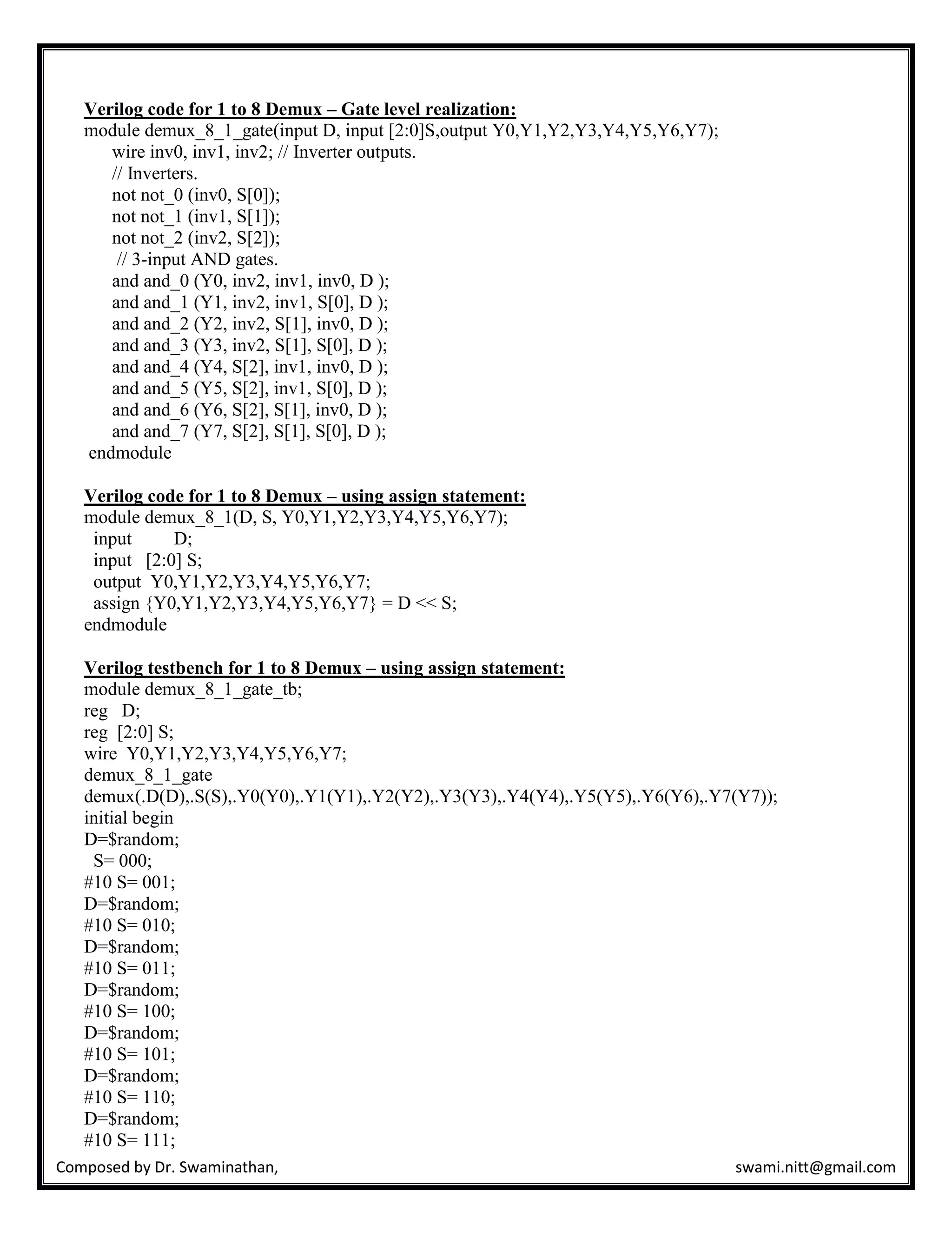Verilog lab manual (ECAD and VLSI Lab) | PDF