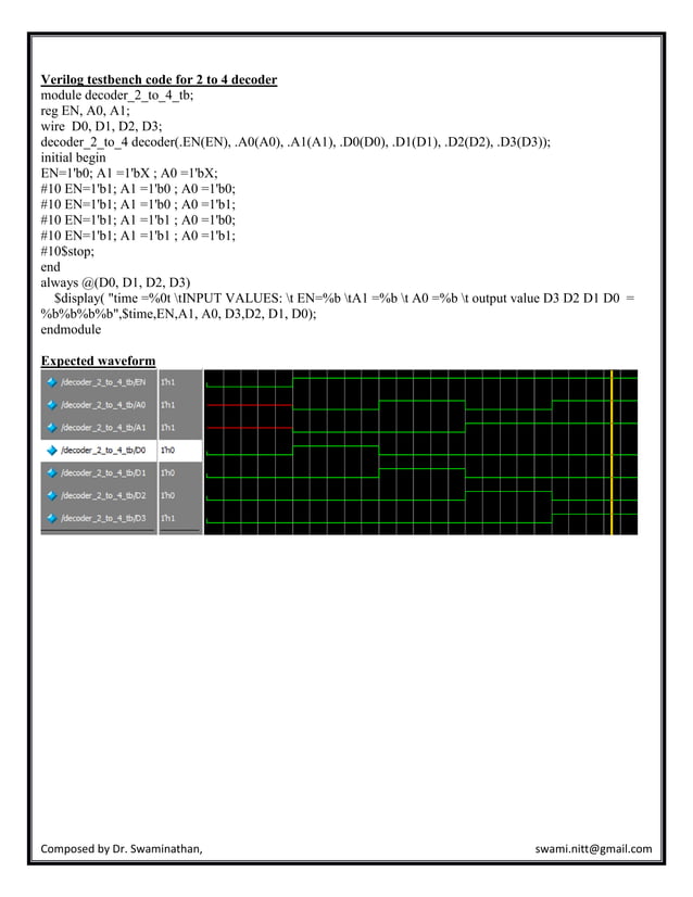 Verilog lab manual (ECAD and VLSI Lab) | PDF