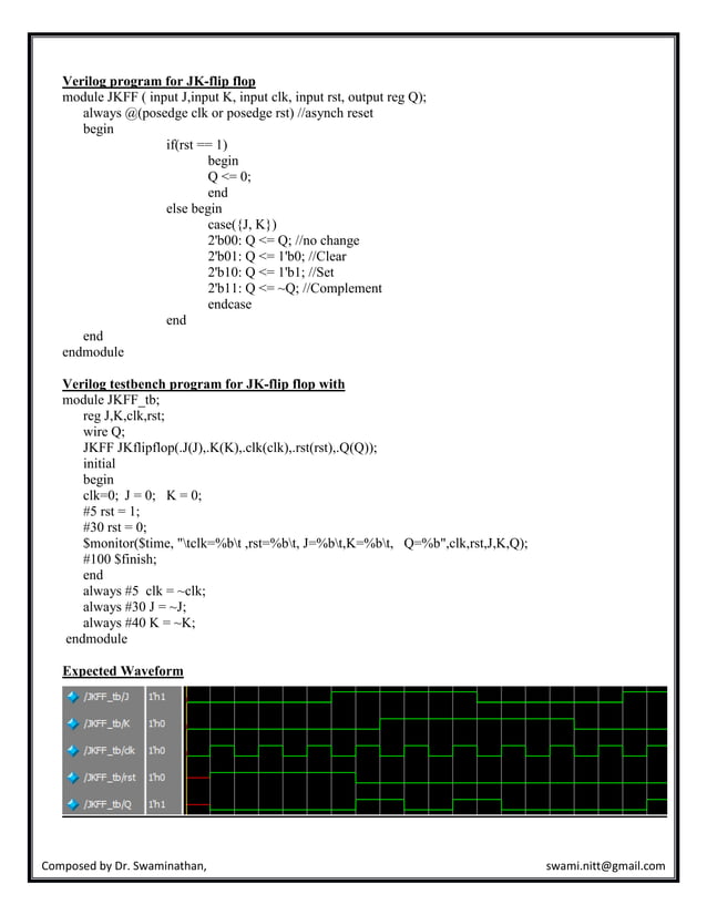 Verilog lab manual (ECAD and VLSI Lab) | PDF