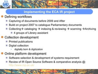 Open access publishing: The ECA institutional repository