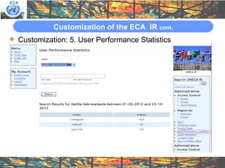 Open access publishing: The ECA institutional repository
