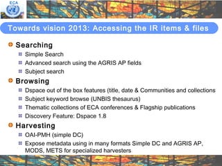 Open access publishing: The ECA institutional repository