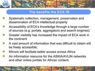 Open access publishing: The ECA institutional repository