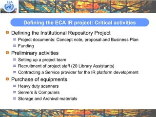 Open access publishing: The ECA institutional repository