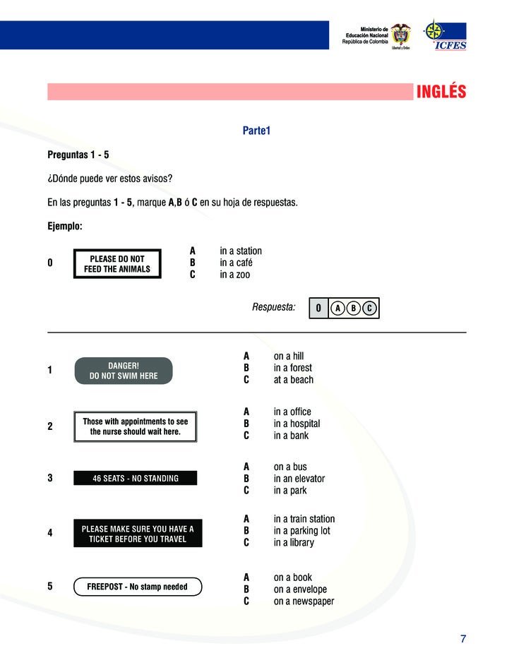 Prueba Generica Ejemplos De Preguntas