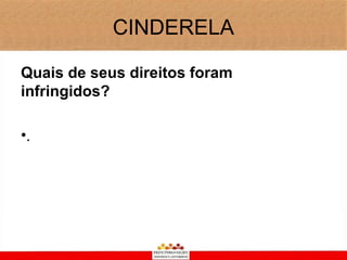 CINDERELA

Quais de seus direitos foram
infringidos?

•.
 